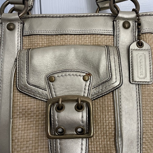 Genuine Coach Straw Handbag - Picture 4 of 10